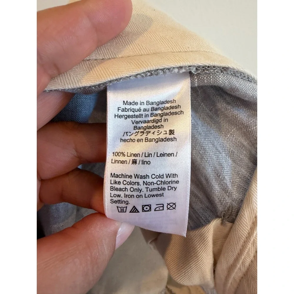 J.Crew Oarsman 100% Linen Trouser Dress Pants Mens 33x32 Grey CA092 SU24